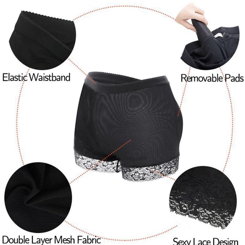 Padded Lace Butt Lifter Shapewear Panties Shaper Pants Woman Fake Ass Underwear Buttock Shaper