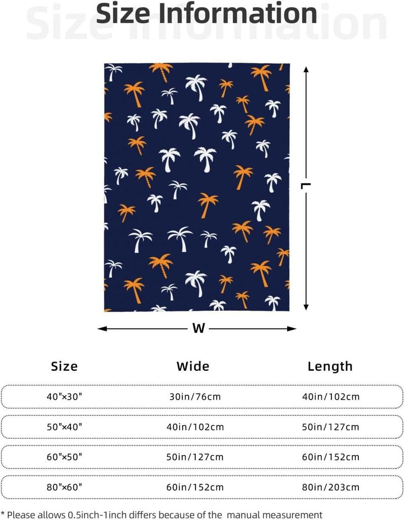 Coconut Palm Tree Throw Blankets All Season Ultra Soft Warm Summer Tropical Theme Fleece Blanket for Home Bed Sofa Couch Chair O