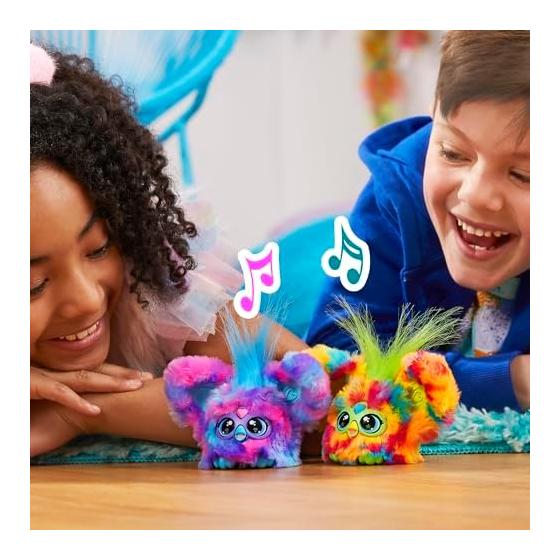 Hasbro Furby Furbrets Милый Мини-Друг, Более 45 Звуков, Язык Фёрби, Электрическая Плюшевая Игрушка, Для Мальчиков и Девочек, От 6 Лет, Веселая, Синий и
