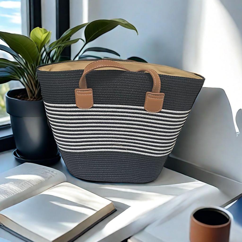 Большая женская соломенная пляжная сумка-тоут - летняя сумка, сумка на плечо с видом на море, в стиле корзины для овощей