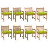 Day and Night - Day and Night Garden Chairs 8 Units Solid Teak Wood Glossy Green Cushions
