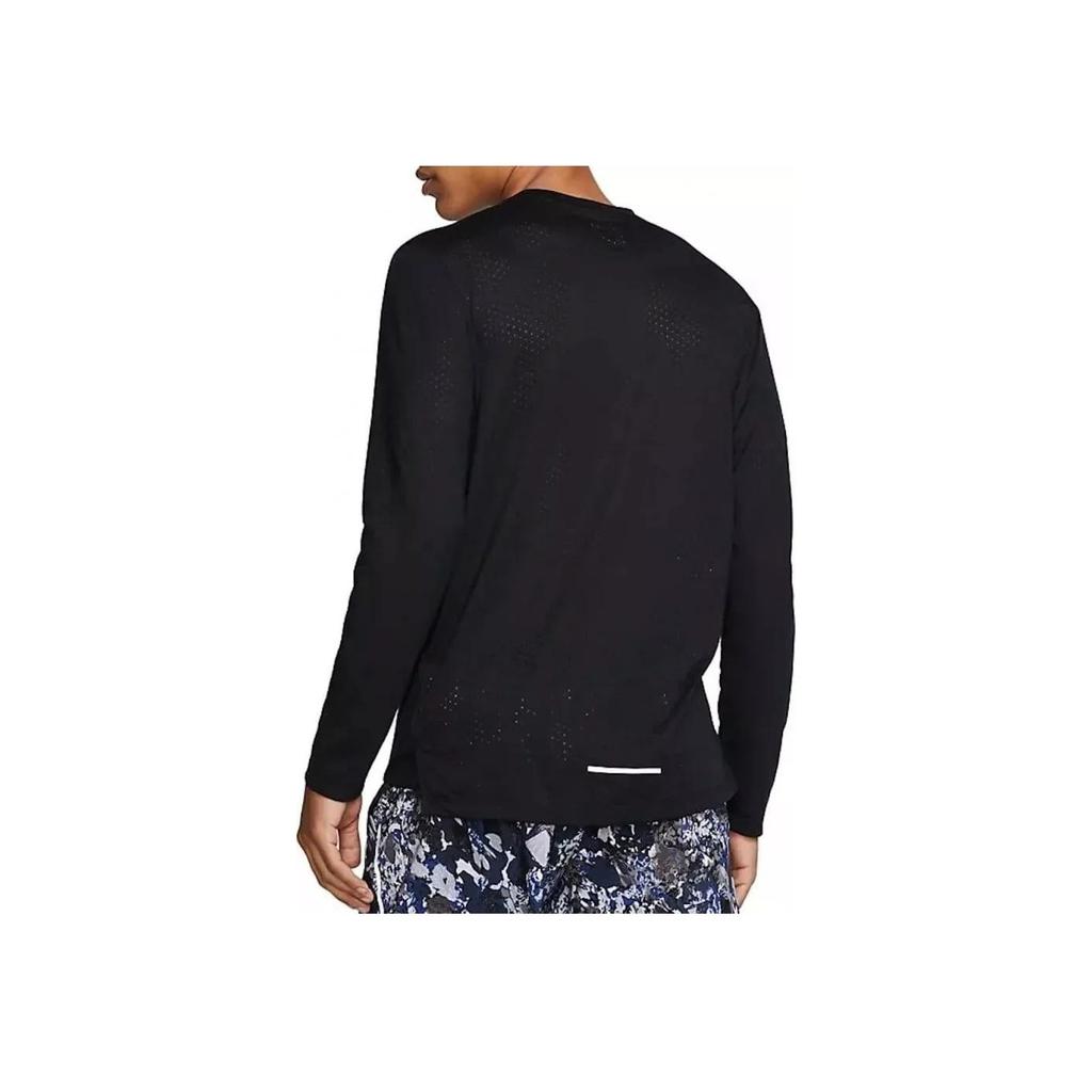 Nike Dri-Fit Miler Long Sleeve Running Casual T-Shirt Men Tops Black CU0319-010