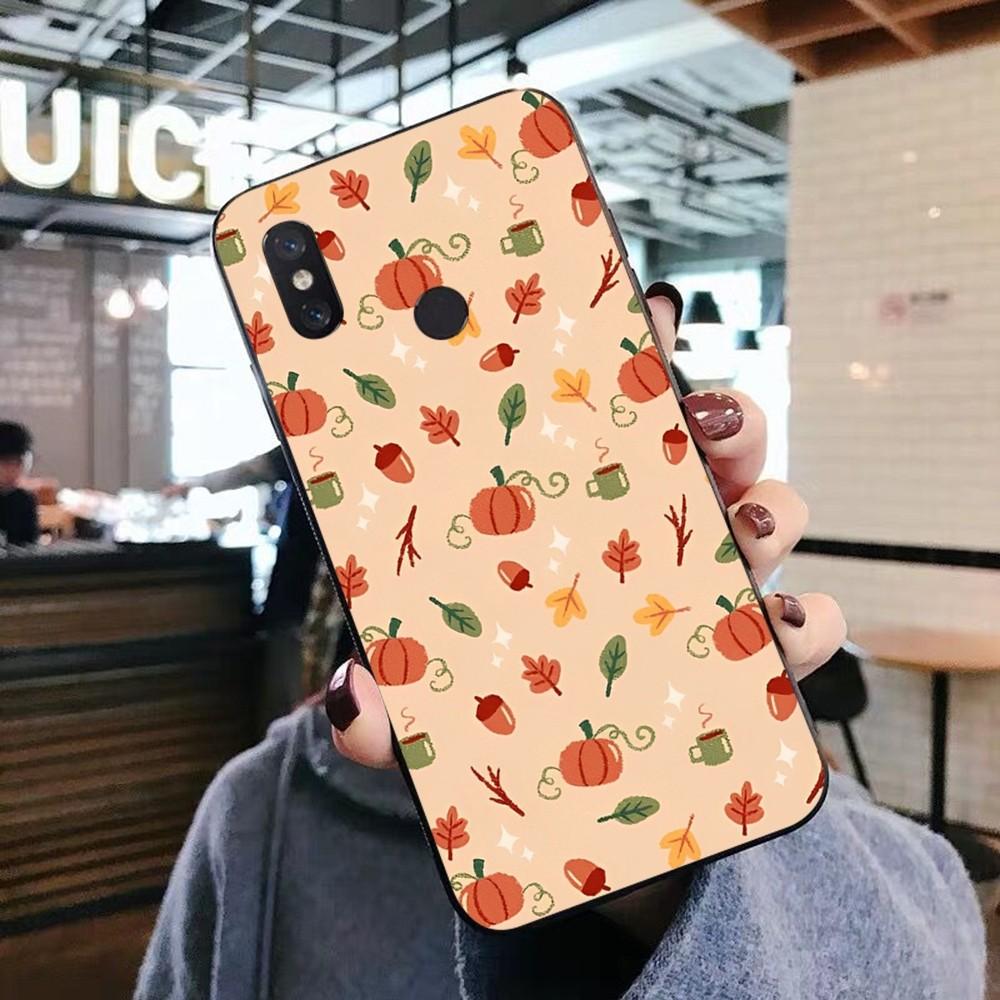 Autumn Pumpkin Leaf Halloween Phone Case For Xiaomi Mi 5X 8 9 10 11 12 Lite Pro 10T PocoX3pro PocoM3 Note 10 Pro Lite