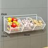 Wall Mounted Kitchen Storage Basket Onion Ginger Garlic Storage Frame Durable Wire Storage Rack Perforation-free Vegetables Case