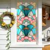 Stained Glass Rainbow Window Privacy Film Decorative Sun Blocking Glass Clings Colorful Static Coverings Decals for Home Glass Door