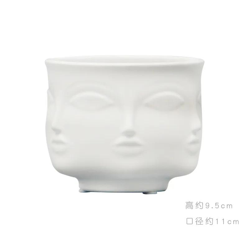 Керамическая ваза Creative Face Floreros Decorativos Moderno Vase Decoration Home Living Room White Flower Vase