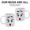 1pc 11oz White Ceramic Coffee Mug, Double-Sided Funny Print, Smooth Drinking Edge, Lightweight Handle, Perfect Daily Gift for Anyone