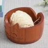 With Holes Wooden Yarn Bowl Practical Storage Basket Durable Knitting Storage Bowl  Crocheting
