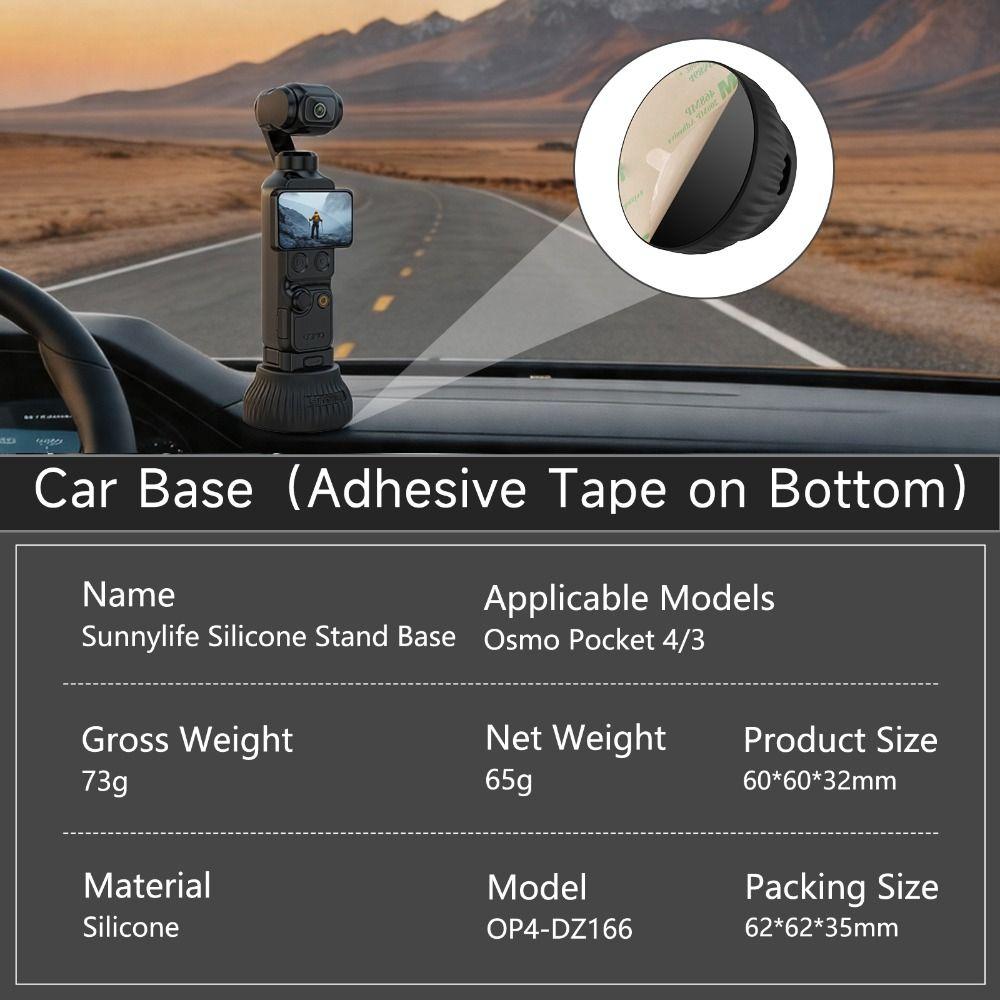 Adhesive Bottom Car Stand Holder Extension Mount for DJI Osmo Pocket 4 3 Action Camera Accessories