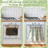 Curtain Kitchen Cabinet Door Short Decorative Privacy Panel Green Floral Print 75x55cm Washable Light Filtering Dustproof