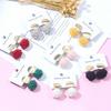 Fashion Creative Hairball Stud Earrings, Simple And Cute Rolled Lamb Teddy Wool Earrings