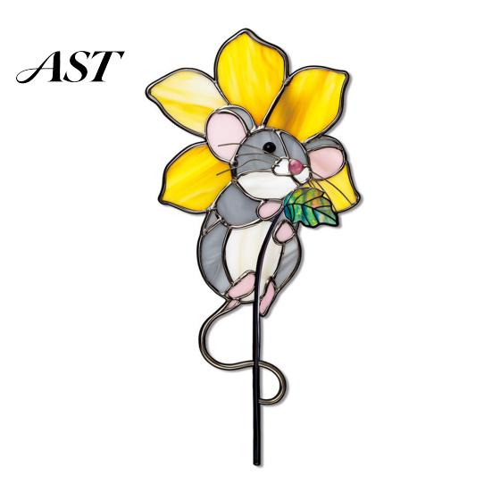 Decorative Planter Insert Colorful Stake, Double-Sided, Flower Pot Decor Metal Plant Inserts Insect Animal Stake for Pots Bed Decoration Balcony