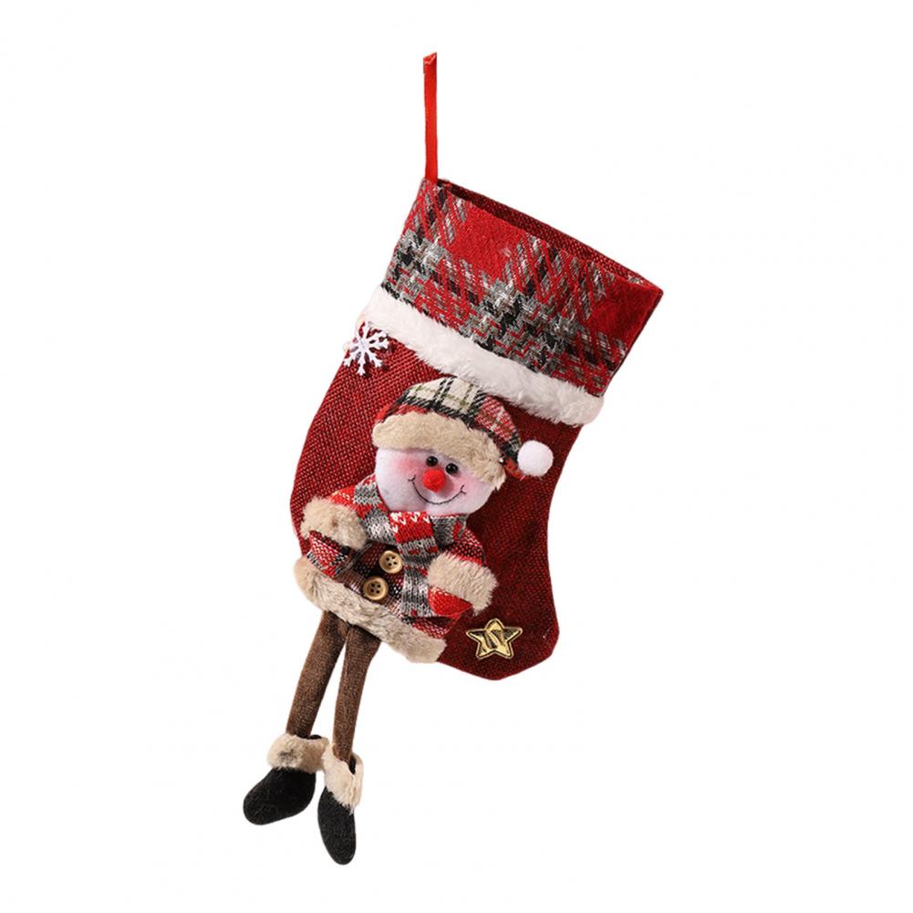 Просторный праздничный чулок Милые рождественские носки Праздничные плюшевые 3D рождественские чулки для украшения каминной полки, елки, камина Санта