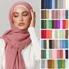 1-61 Colors Pleated Plain Hijab Scarf Bubble Solid Muslim Turban Wrinkle Women Scarves Veil Ripple Hijab Scarf Shawl Headscarf