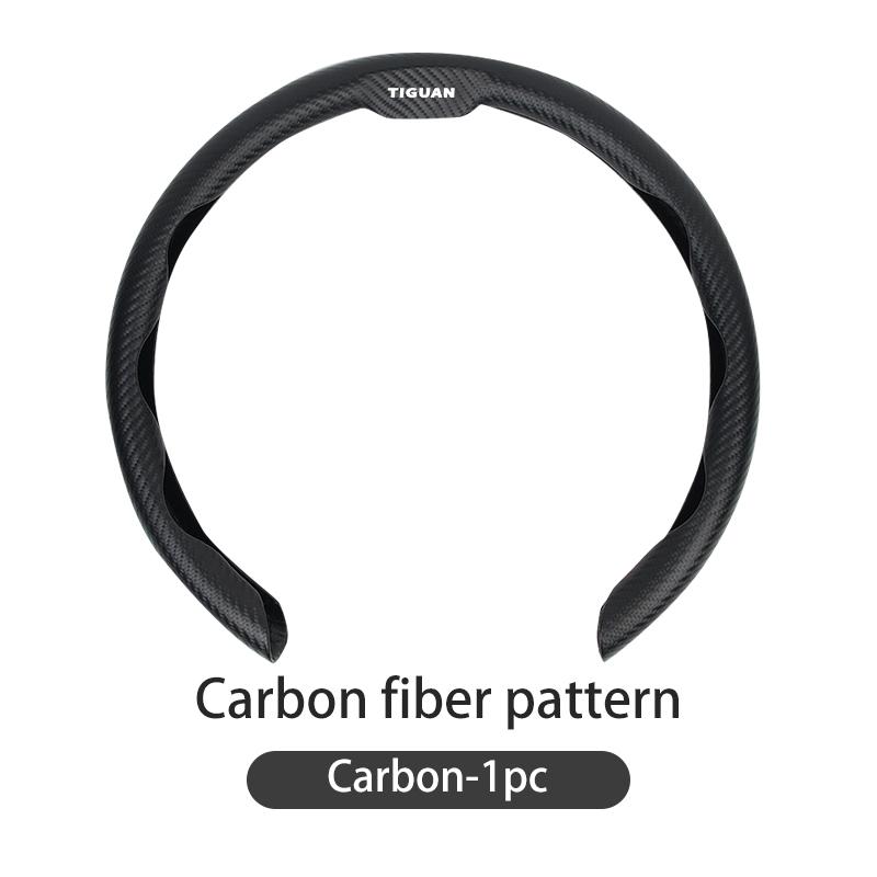Car Leather/Carbon Fiber Pattern U-shaped Steering Wheel Cover For VW Tiguan Scirocco Jetta Beetle Passat Polo Sharan Touran iuj2