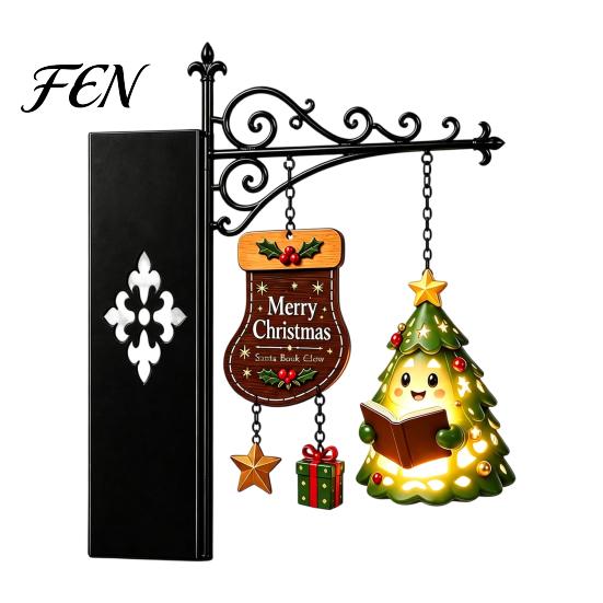 Seasonal Bedroom Ambient Lighting Christmas Bookshelf Hanging Light, Snowman Book Nook Lamp, Metal Floating Library Lantern Decor, Holiday Ornament