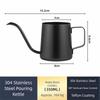 Long Narrow Spout Hand-poured Coffee Pot Cafe Gooseneck Pour Over Coffee Pot  Office