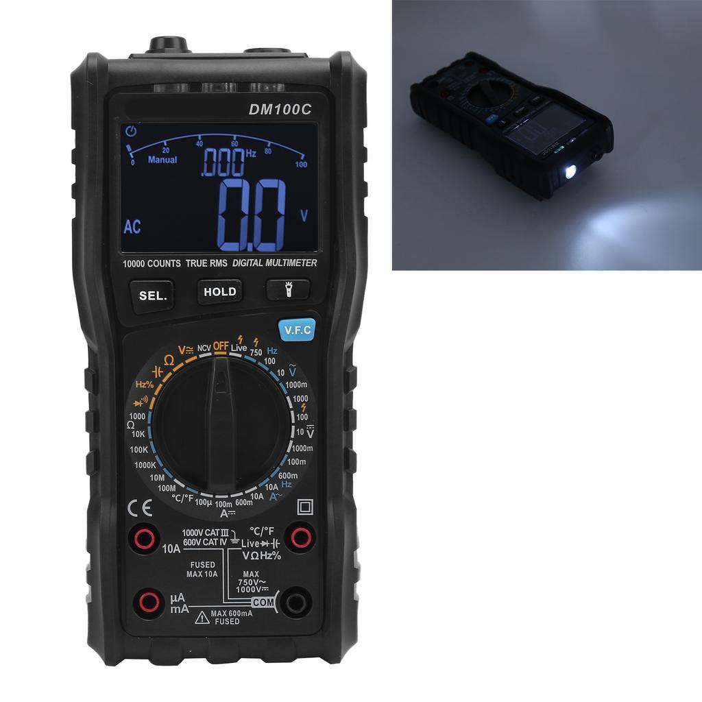 Мультиметр DM100C Высокоточный цифровой мультиметр для обслуживания электрооборудования 10A999.9V