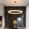 Modern Crystal Lamp Living Room Stainless Steel Atmosphere Ring Lamp Duplex Villa Led Creative Circle Dining Room Chandelier