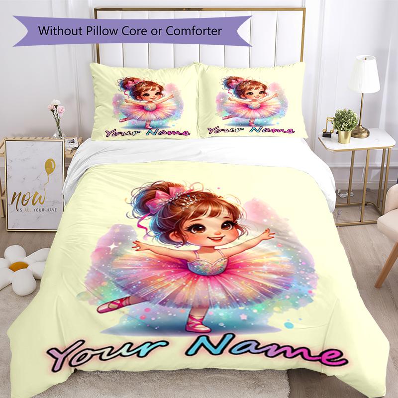 3PC Custom Name Dreams Pastel Colors Bedding Set Duvet Cover Closure Includes 1 Duvet Cover & 2 Pillowcases for Bedroom
