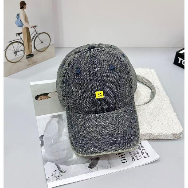 Correct Embroidery Smiley Face~ Embroidery Square Baseball Cap Children Casual Simple Couple Cap Men