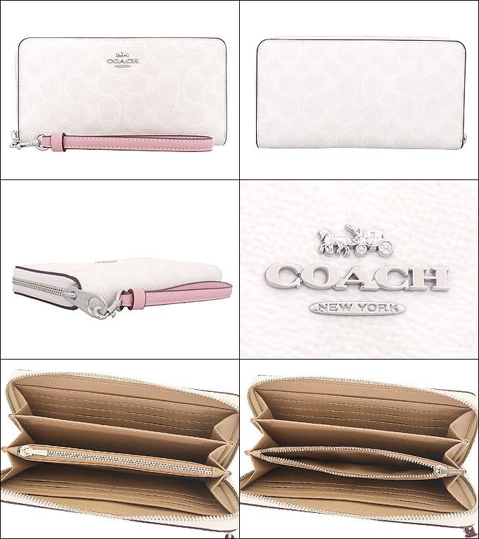 Женский кошелек Marco Polo с молнией по периметру и ремешком,Signature Coated Canvas и кожа, Круговая молния, Множество отделений для карт, ПВХ-кожа, C4452