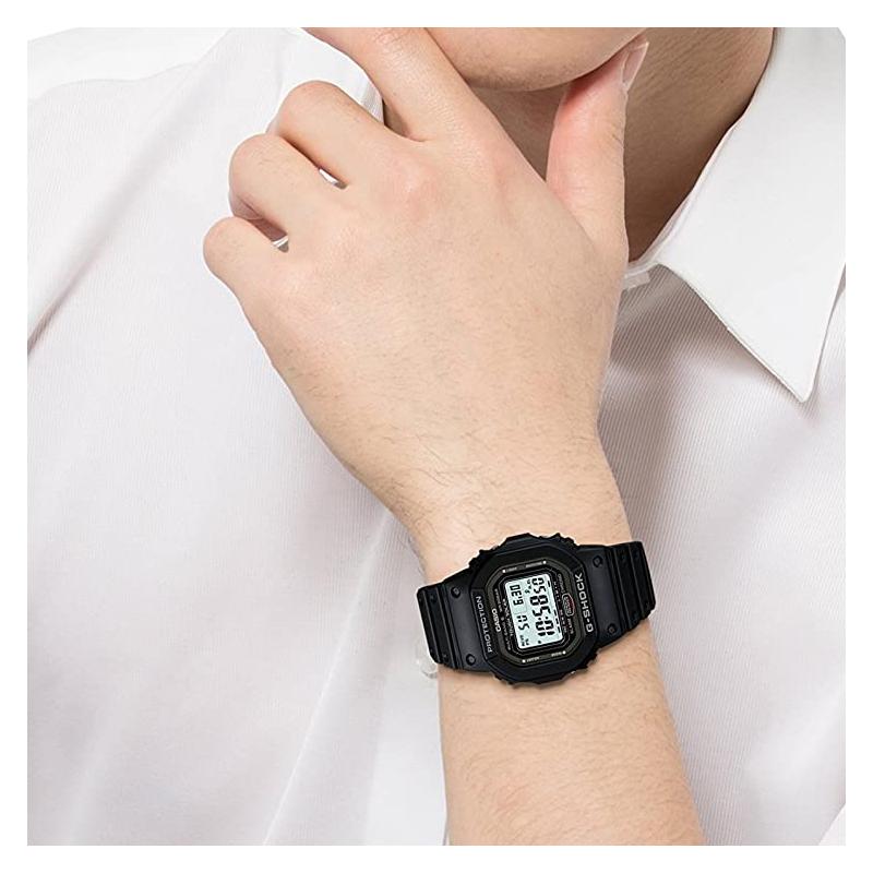 Casio G-Shock Солнечная Радиоволновой Синхронизации Модный Тренд ЖК-Дисплей Спортивные Водонепроницаемые и Ударопрочные Солнечные Кварцевые Часы Ремешок из Смолы Японские и Корейские GW-5000-1JF