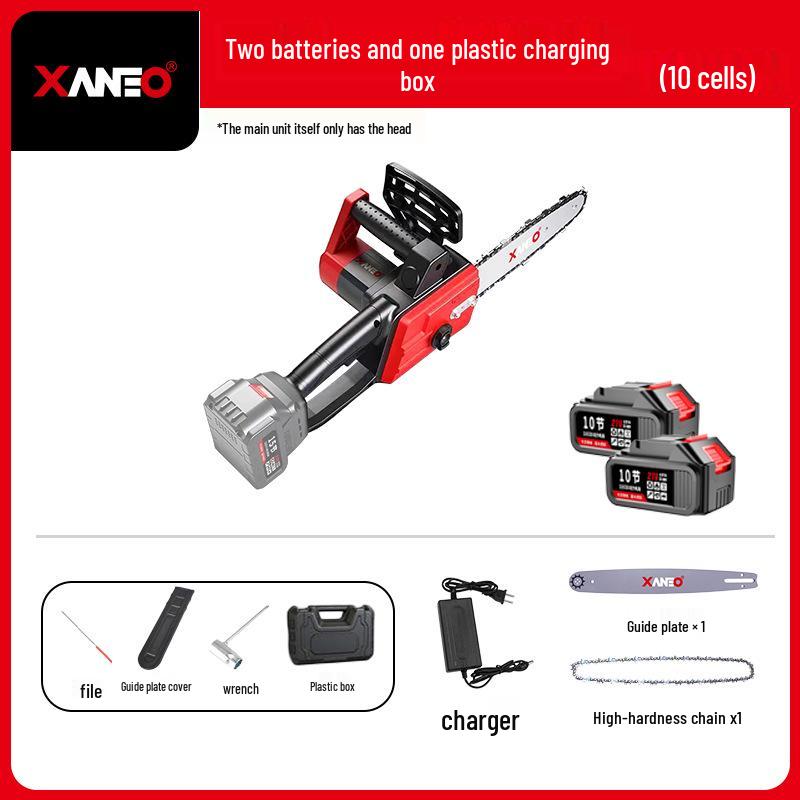 12" Brushless Cordless Electric Chainsaw - High-Power, Lithium Battery, Handheld, Ideal for Firewood and Outdoor Tree Felling.