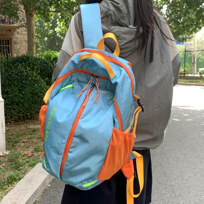 Schoolbag trendy new mountaineering bag large capacity contrasting color outdoor hiking backpack student lightweight backpack