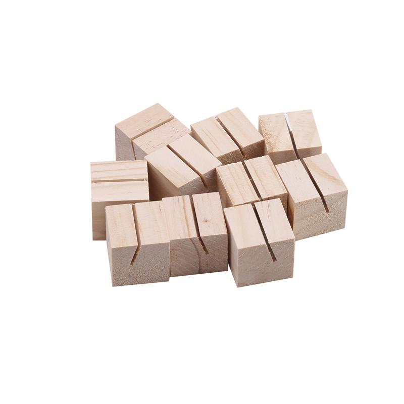 Pack Of 10 Wooden Place Card Holder Photo Postcard Holder for Rustic Wedding Birthday Party Table Number Name Standup Signs Base