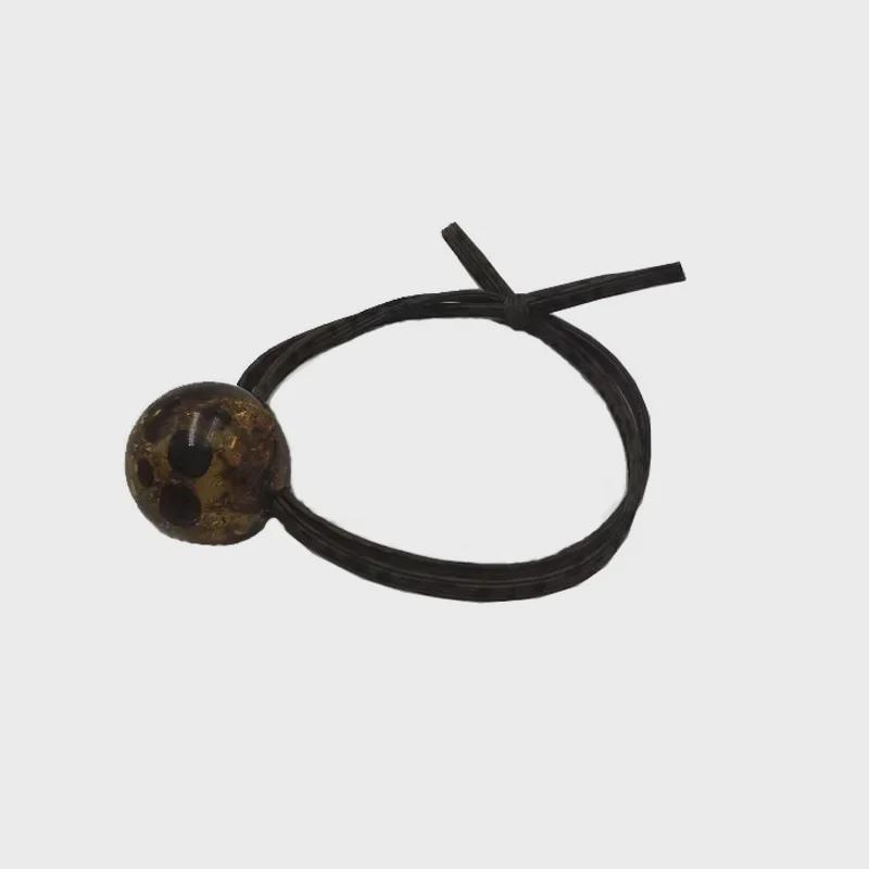 Корейская акриловая веревка для волос с леопардовым принтом из ледяной трещины: Двухрядная повязка на голову и браслет