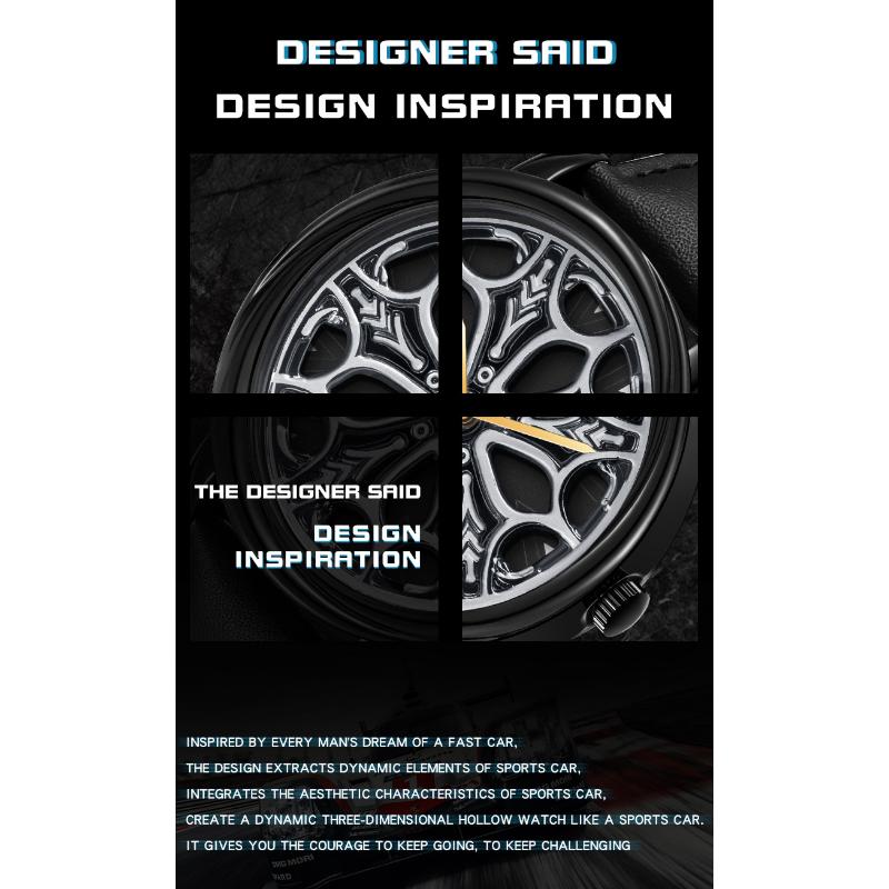 SANDA Новые кварцевые часы со стальным ремешком, мужские полые вращающиеся мужские простые индивидуальные часы