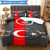 3PCS Turkish Flag Design Bedding Set 2D Printing (Includes 1 Duvet Cover + 2 Pillowcases Coreless), Bedroom decor,Fan gift