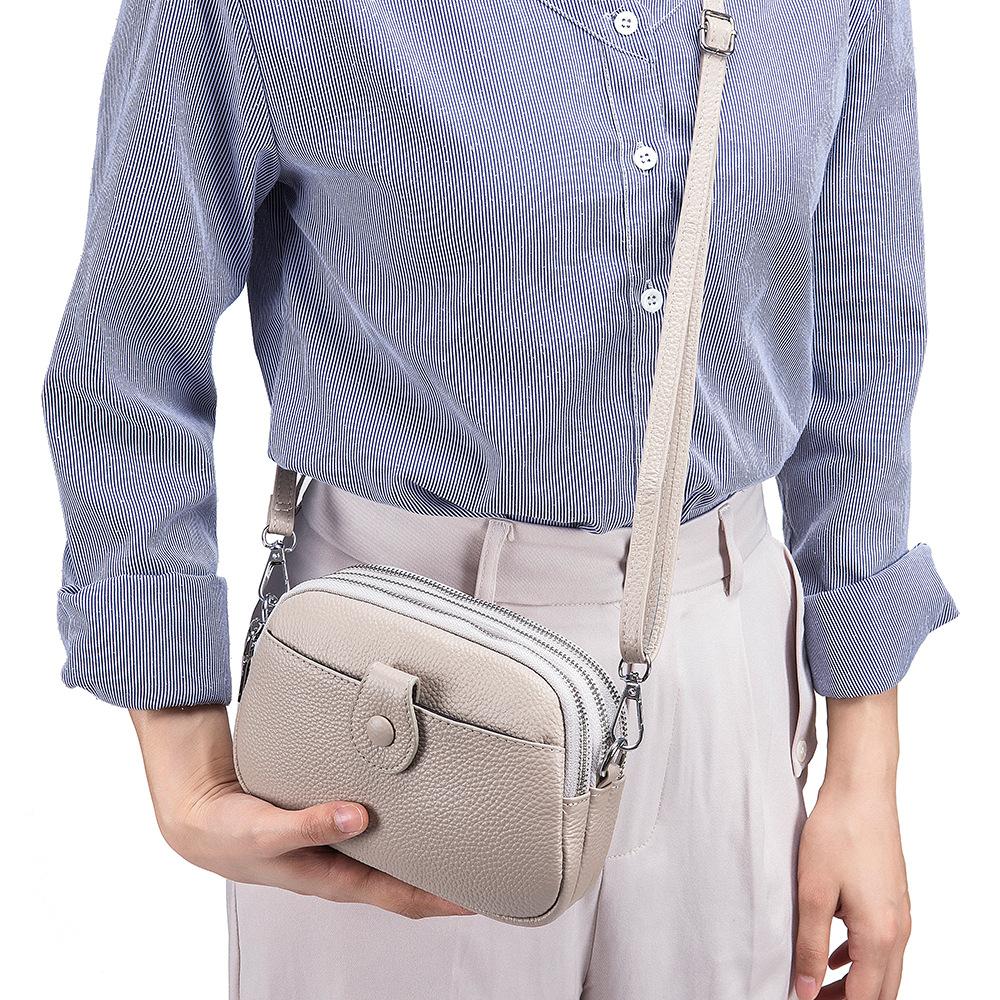 Leather Fashion Mom Bag Mobile Phone Bag Mini Crossbody Bag Women's Shoulder Bag Large Capacity