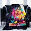 1PC Custom Name Colorful Capybara Majesty flannel blanket versatile,all-season throw suitable for the living room,bedroom,camping,travel,and gift
