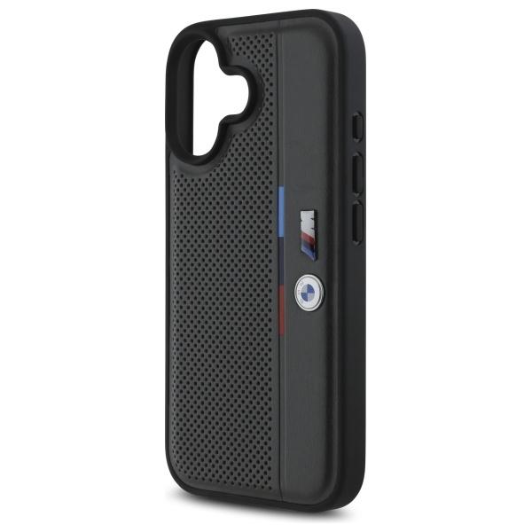 Etui do iPhone 16 BMW M Perforated Tricolor antracytowe