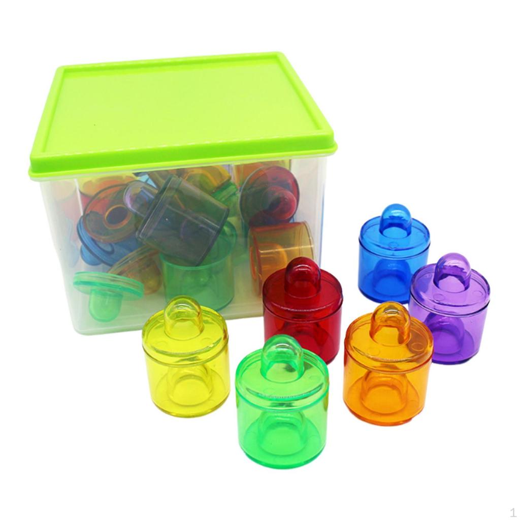 Stacking Toys 18Pcs Stackable Pots Early Education Summer Kindergarten Translucent Color
