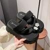 Fashion 7.5cm Summer Crystal Platform Slippers Women Fashion Flip-flops Sandal Ladies Chunky Sole Casual Beach Slippers Slides Shoes