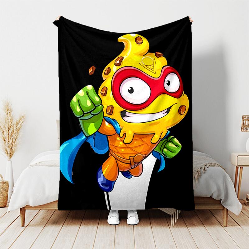1pc Blanket Superthings3 Print Design, Lightweight Blanket for Sofa, Bed- Soft &Warm, Gift for All Seasons like Christmas, Halloween