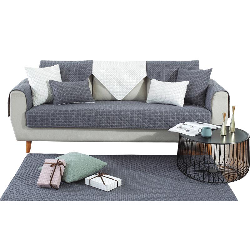 Чехлы на диван для гостиной, грязеотталкивающий чехол для дивана, серый цвет, плюшевая подушка, мебельный чехол, угловой диван, полотенце