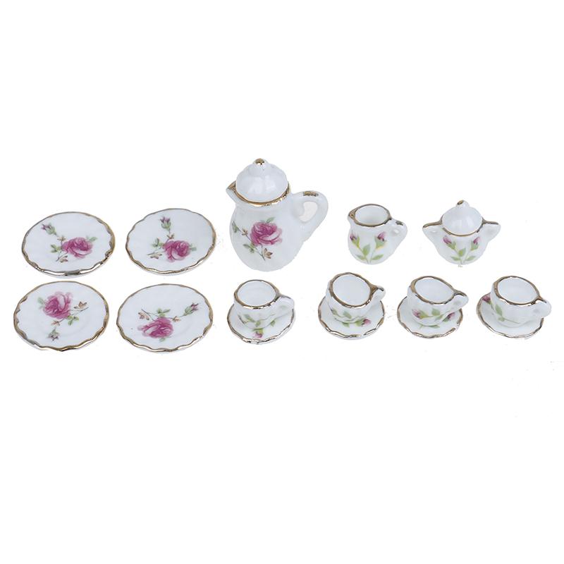 15 шт. 1:12 Кукольный домик миниатюрная посуда фарфор керамика набор кофейных чайных чашек