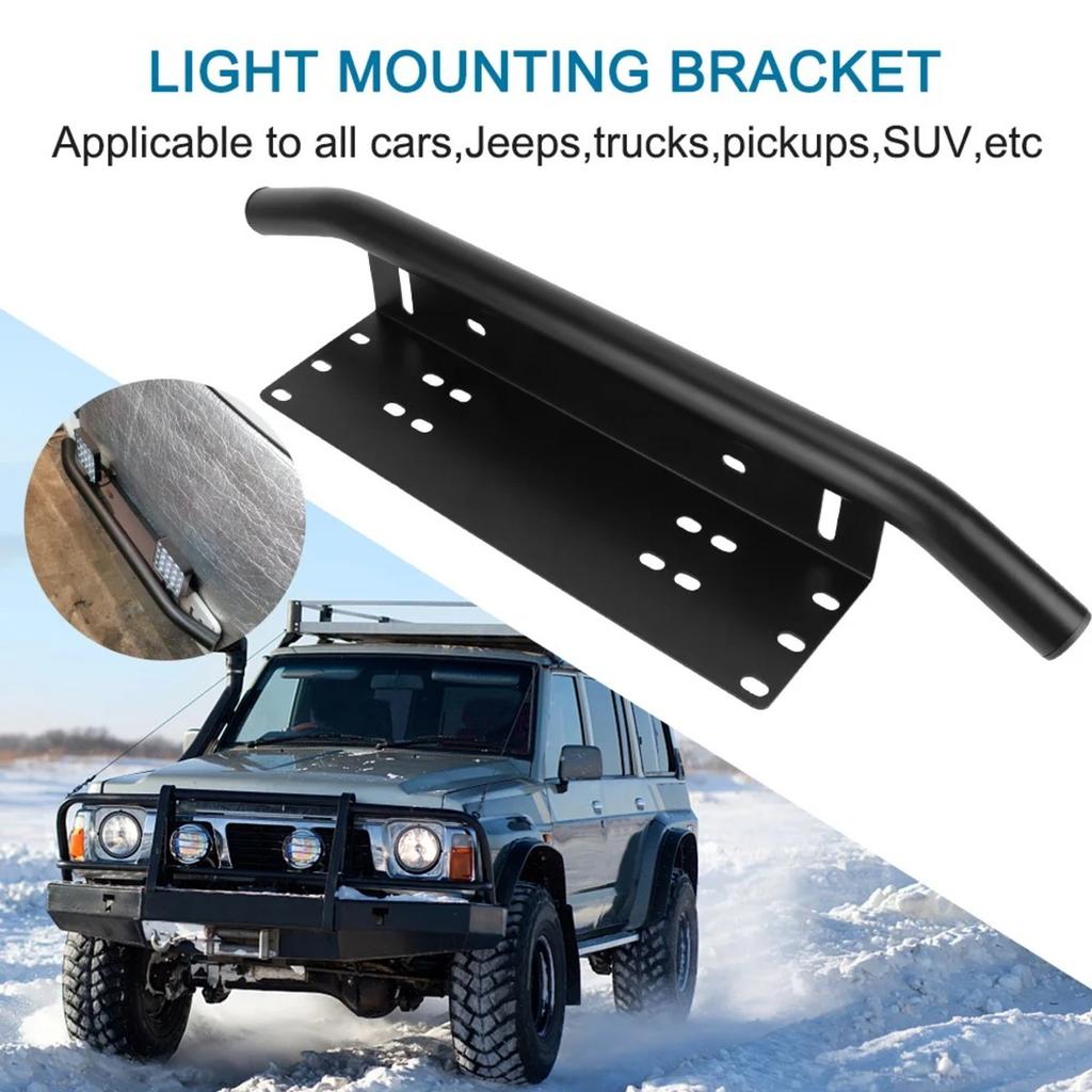 Universal License Plate Frame Off Road Accessories Bumper License Plates Holder Car Light Bar Mount Aluminum Holder SUV Brackets