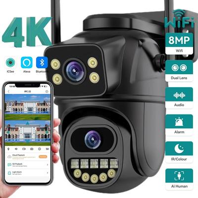 LS VISION EU 4K 8MP WIFI PTZ IP-камера с двойным объективом и двойным экраном Ai Human Auto Tracking Color Nightvision ICsee Уличная камера наблюдения