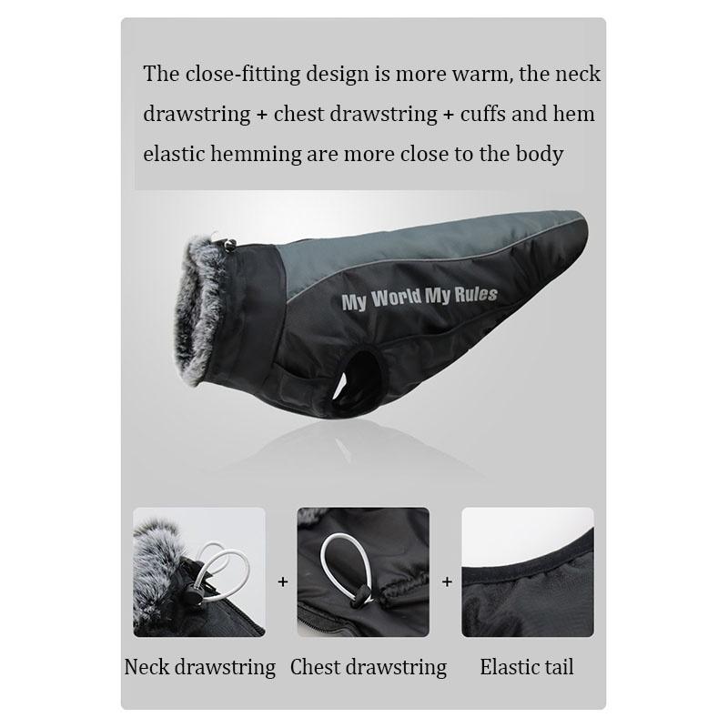 New Winter Dog Warm  Waterproof Clothes Reflective Font Clothes Waterproof Vest Pet Cat Jacket Pet Cotton Clothing For Small Medium Big Dogs XL-6XL