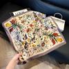 Silk scarf oil painting style fashion 71 simulation silk square scarf ins style temperament is good to match decorative silk scarf professional scarf