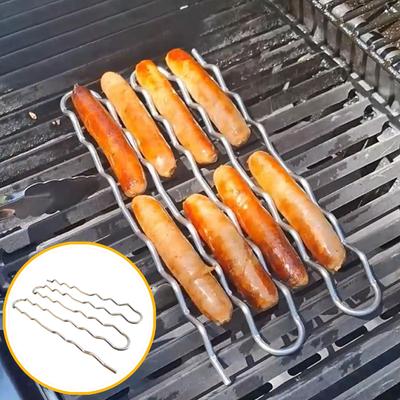 Металлическая портативная стойка-ролик для сосисок, решетка для гриля BBQ, сковороды для приготовления пищи, для кемпинга на открытом воздухе, домашней кухни, аксессуары для барбекю