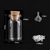 5-10pcs Small Mini Glass Bottles Jars with Cork Stoppers, 100pcs Eye Screws and 1pcs Small Funnels DIY Jewelry Making