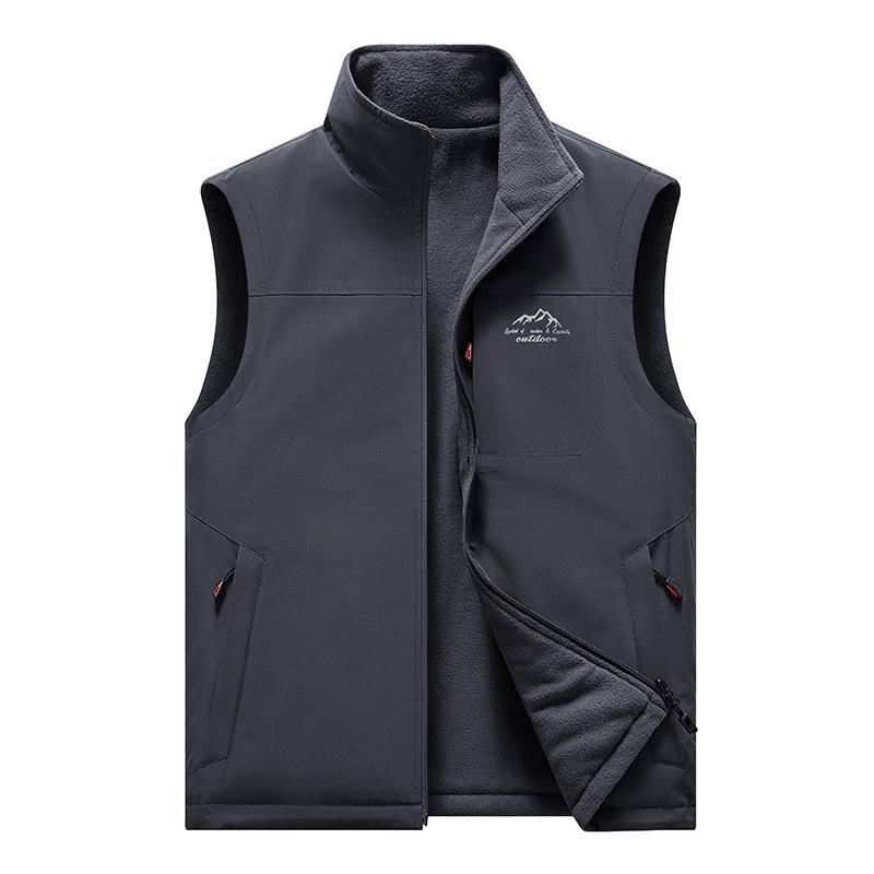 Men's Autumn and Winter Double-sided Stand Up Collar Vest with Loose Fit Vest