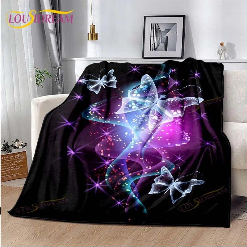 Одеяло с бабочкой, легкое мягкое плюшевое фланелевое одеяло для дивана, дивана, одеяло для пикника, одеяла для кроватей