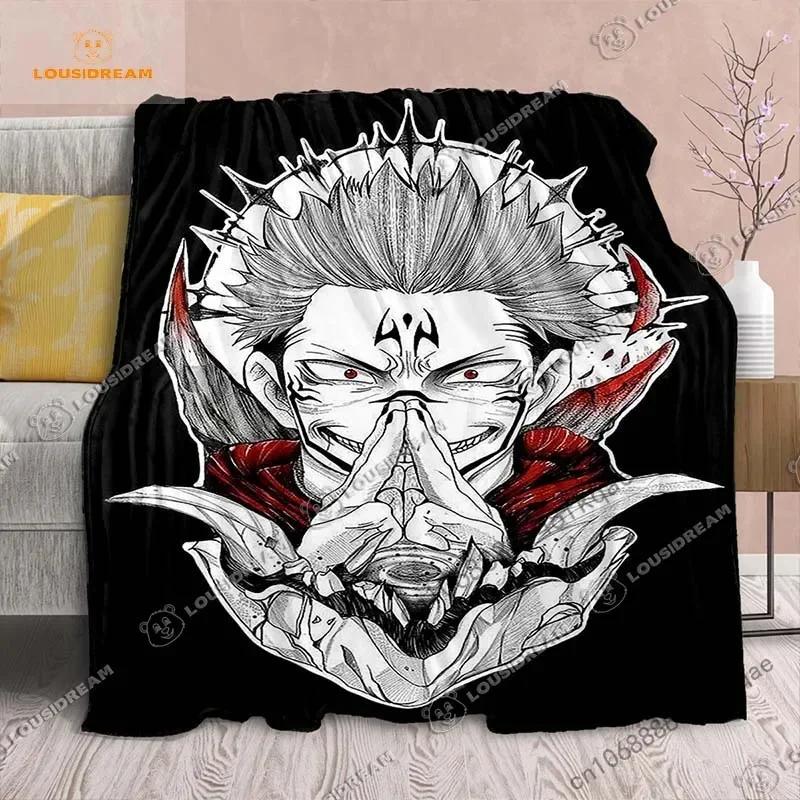 Cartoon Anime Jujutsu Kaisen Throws Blanket Soft Featuring Yuji Megumi Obara and Satoru Gojo Blanket for Travel Beding Bed